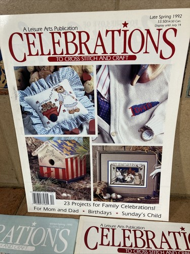 Celebrations Kreuzstich und Bastelmagazin 5 Stück 1990-92 Diagramme Muster - Bild 2 von 6