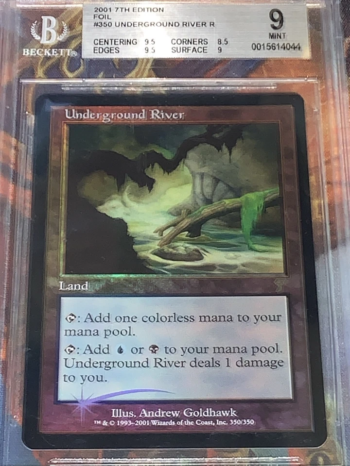 2001 MTG Underground River 350 Core Set: 7th Edition Foil Rare BGS Mint 9 - Image 3 of 4