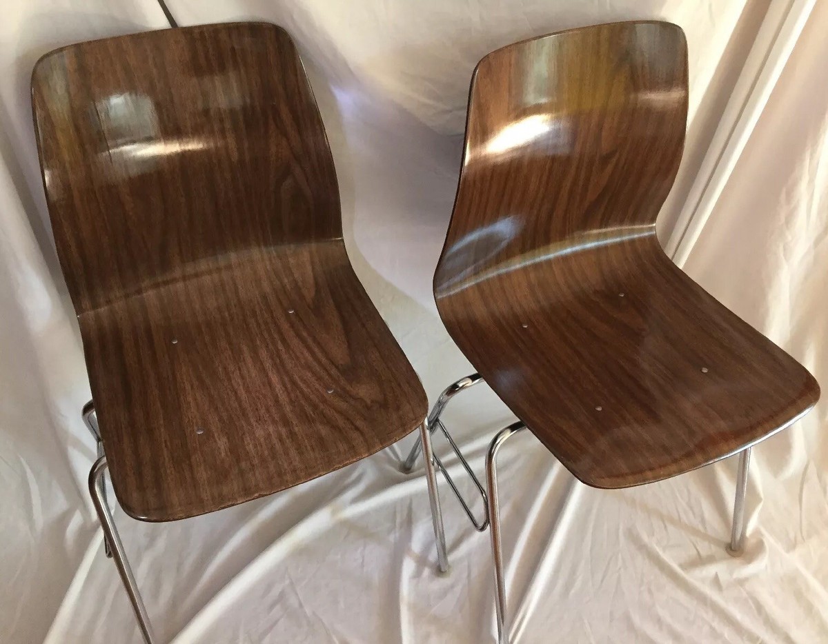 Pagholz Molded Plywood Stacking Chairs Mid Century Modern West