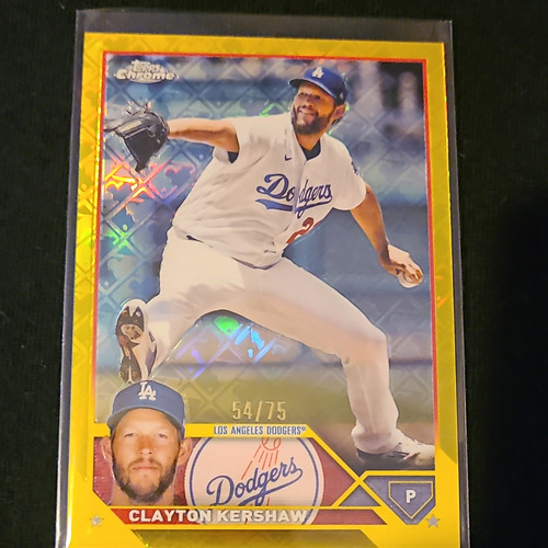 Topps Chrome 2020 Clayton Kershaw Los Angeles Dodgers Logoman Refractor 54/75