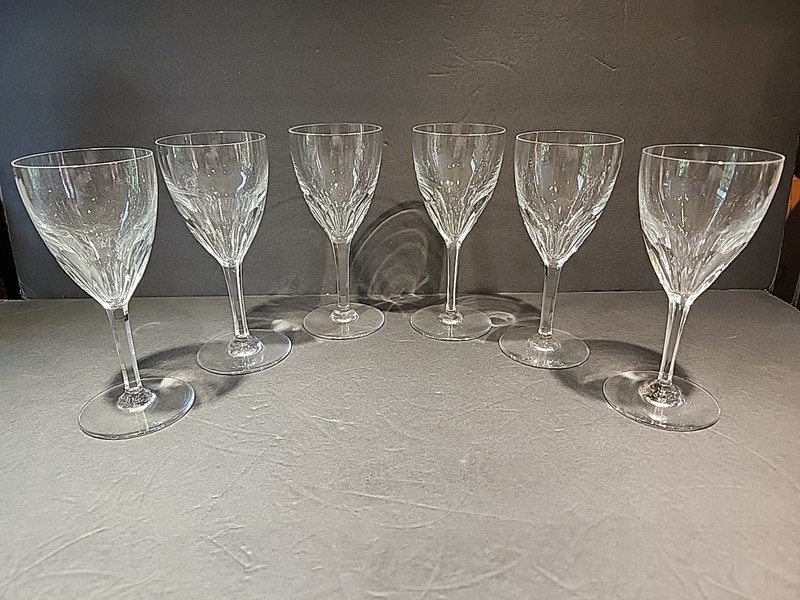 Set of 6 Baccarat France Crystal GENOVA 6 1/2" Claret Wine Glasses