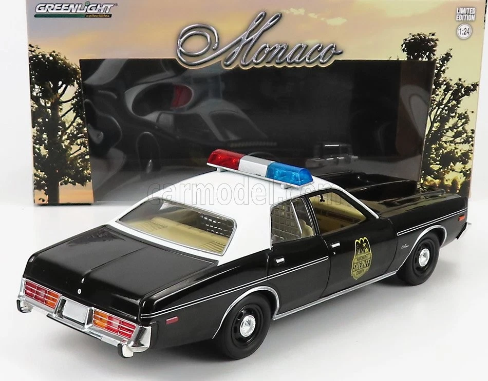 MODELLINO AUTO STATICO GREENLIGHT DODGE MONACO POLICE HATCHAPEE 1977 NERO 1/24 - Immagine 2 di 4