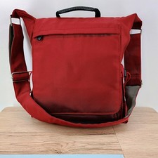 Pottery Barn Kids Red Canvas Messenger Diaper Bag with Changing Mat 7550