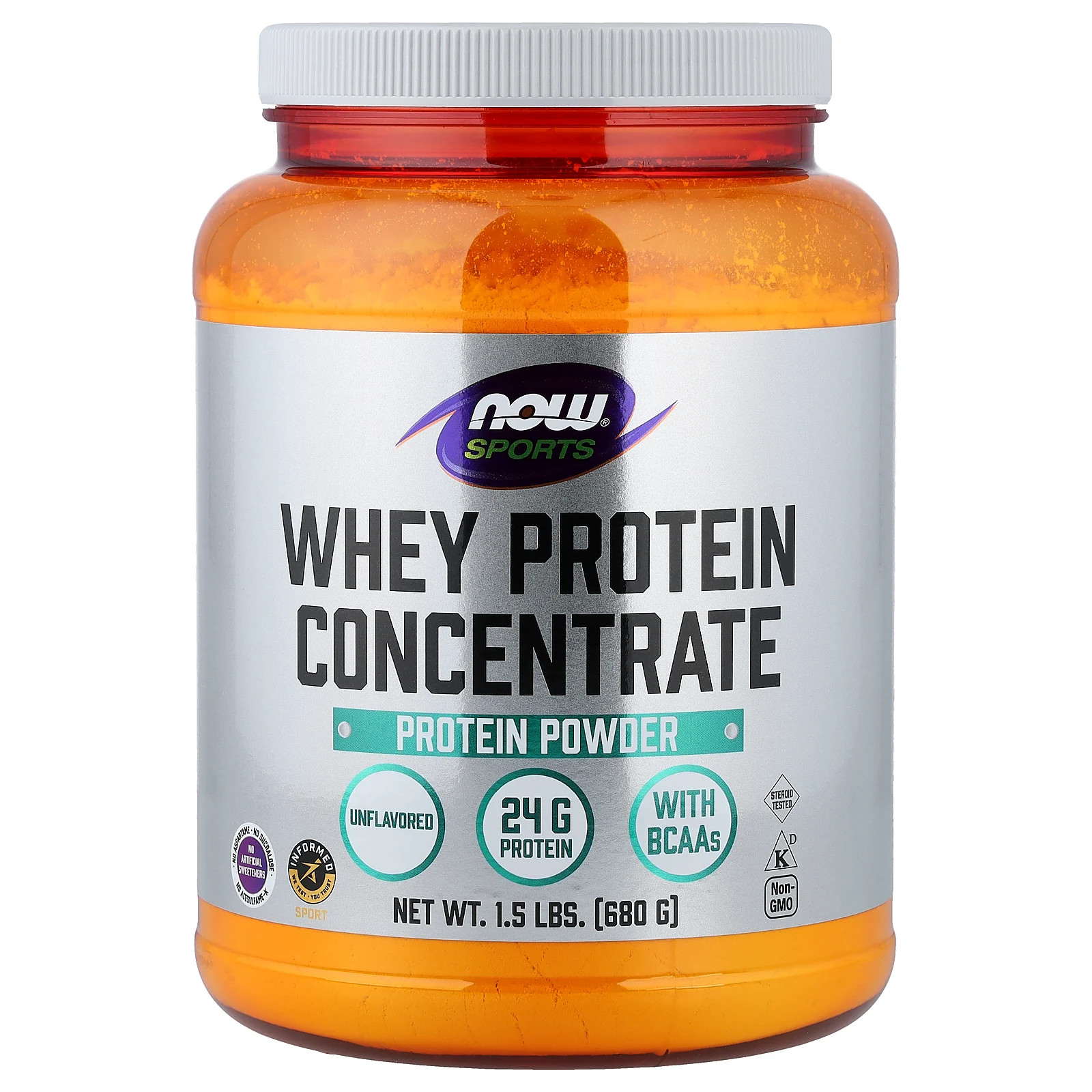 Now Foods Sports Whey Protein Concentrate Natural Unflavored 15 lbs 680 g 5390₽