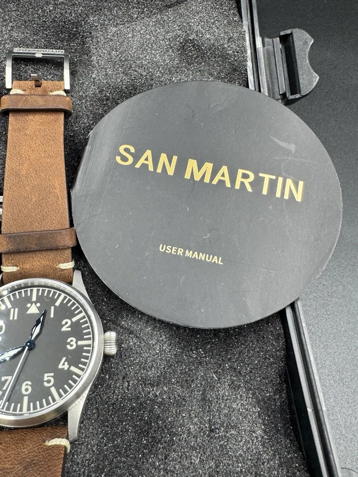 SAN MARTIN SN030-T Automatic Black Dial Titanium 39mm 20ATM Men's Pilot Watch NM - Image 4 of 4