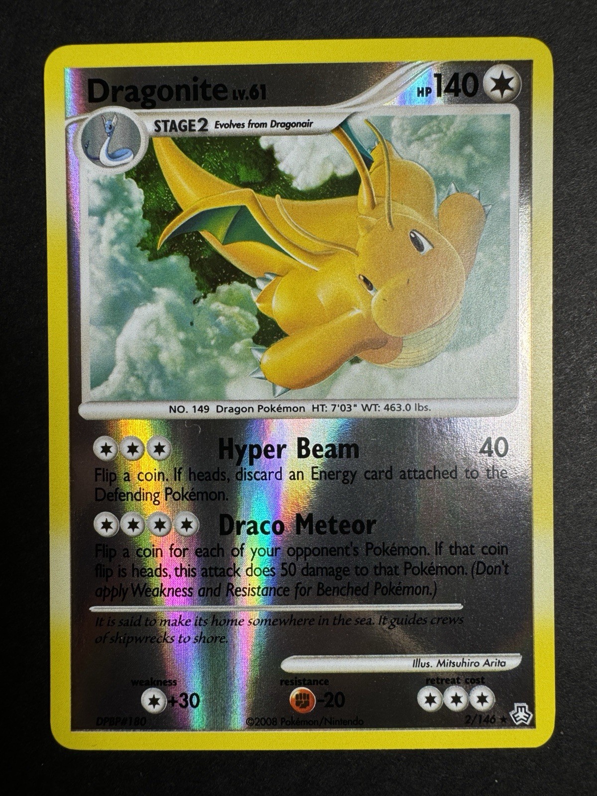 Pokemon Dragonite 2/146 Reverse Holo Rare Legends Awakened Card NM