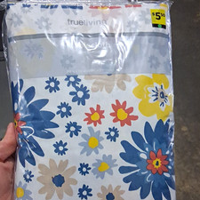 TruLiving Floral Plastic Tablecloth Multicolor Oblong Disposable Kitchen Dining