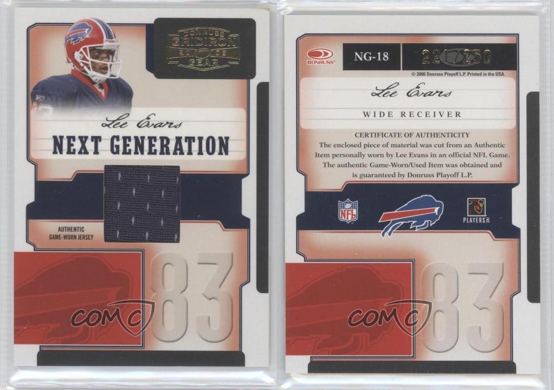 2006 Donruss Gridiron Gear Next Generation Jerseys 221/250 Lee Evans #NG-18 0o9 thumbnail 3