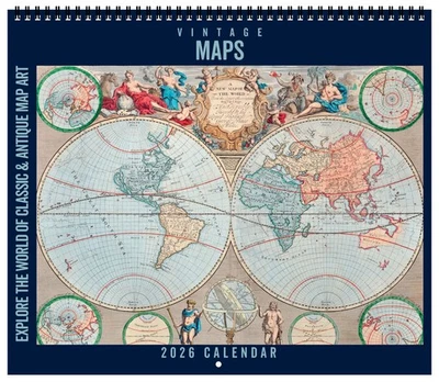 Asgard Press 2026 Vintage Maps Deluxe Calendar, 14"x12"