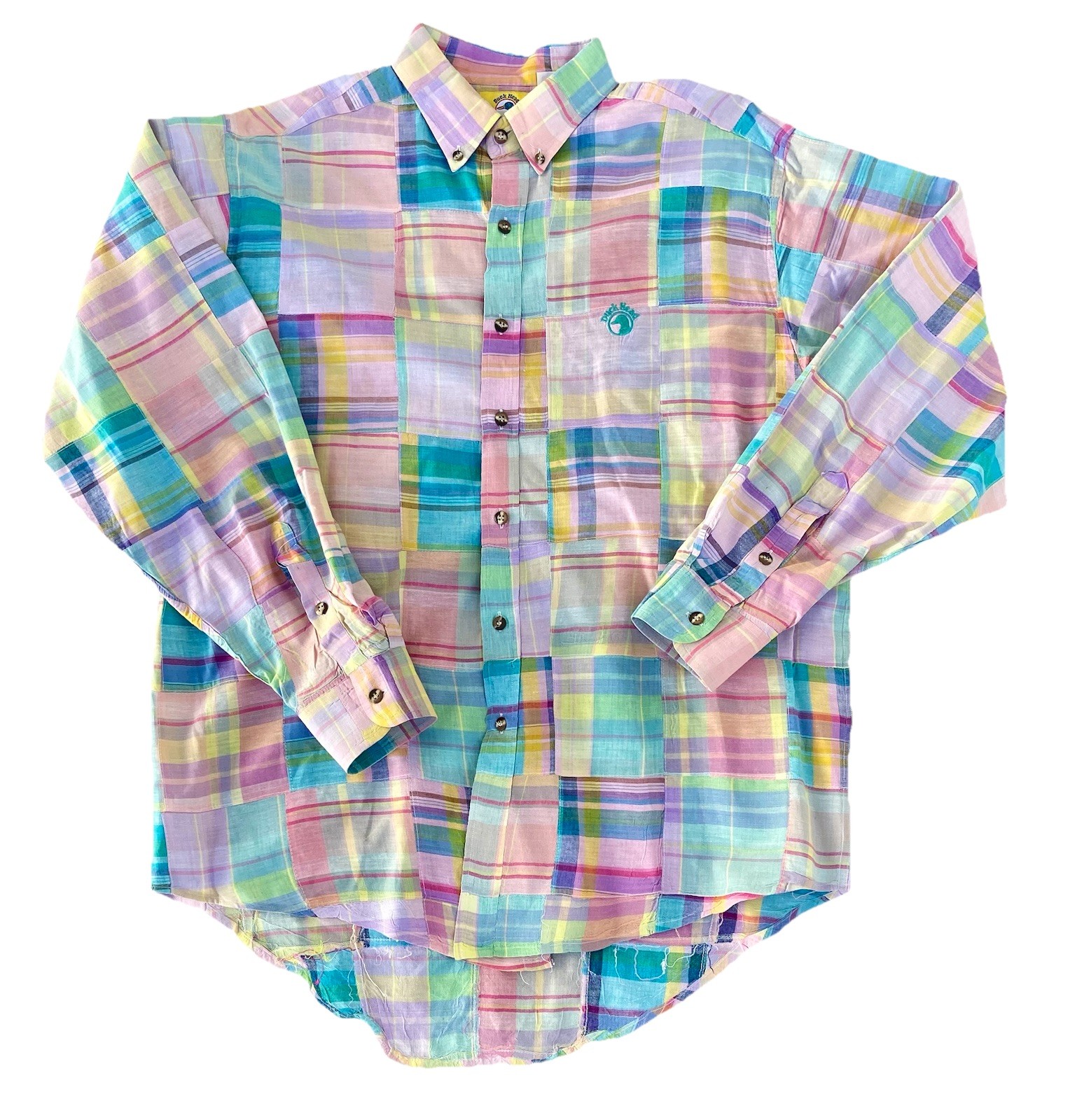 Duck Head Madras Patchwork Button Down Shirt Mens… - image 1