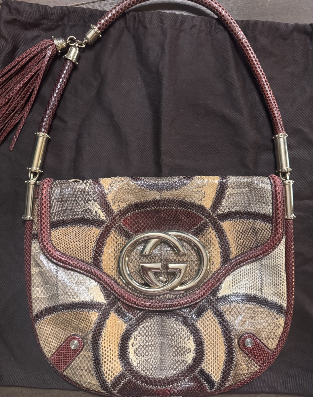 Gucci Britt GG Patchwork Croco/Python/Authentic R… - image 12