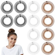 12 Pcs Circular Stretch Comb Full Flexible Zig Zag Plastic Circle Headbands S...