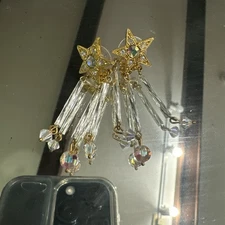 Kirks Folly pierced goldtone star earrings