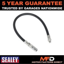 Image of Sealey Flexible Rubber Grease Gun Delivery Hose 4Jaw Connector 450mm 1/8"BSP Gas