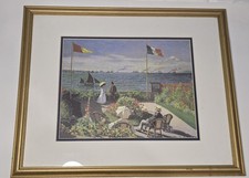 Claude Monet Garden At St Adresse French Picture Gold Framed Art Print 22 X 18