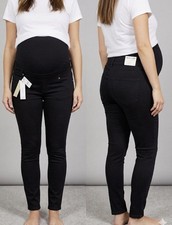 Topshop Jamie Maternity Jeans Black Skinny High Waist W34 L32 UK 16 NWT #A15