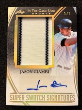 2025 Leaf ITG Used JASON GIAMBI Super Swatch Signatures Gold Holo 1/1