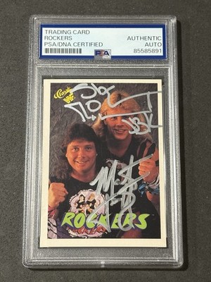THE ROCKERS 1990 CLASSIC WWF SIGNED AUTOGRAPHED CARD PSA/DNA