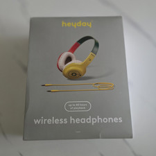 heyday Wireless Headphones Bluetooth Over Ear Headband Yellow 40hr Playback