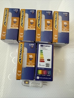 6x Attralux G4 LED Leuchtmittel 12V 0,9W/10W 90lm Warmweiß Ø14mm Höhe 43mm Ra 95