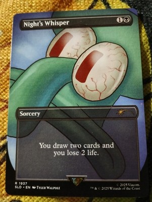 BORDERLESS Night's Whisper - Spongebob Secret Lair - Magic: The Gathering - MTG