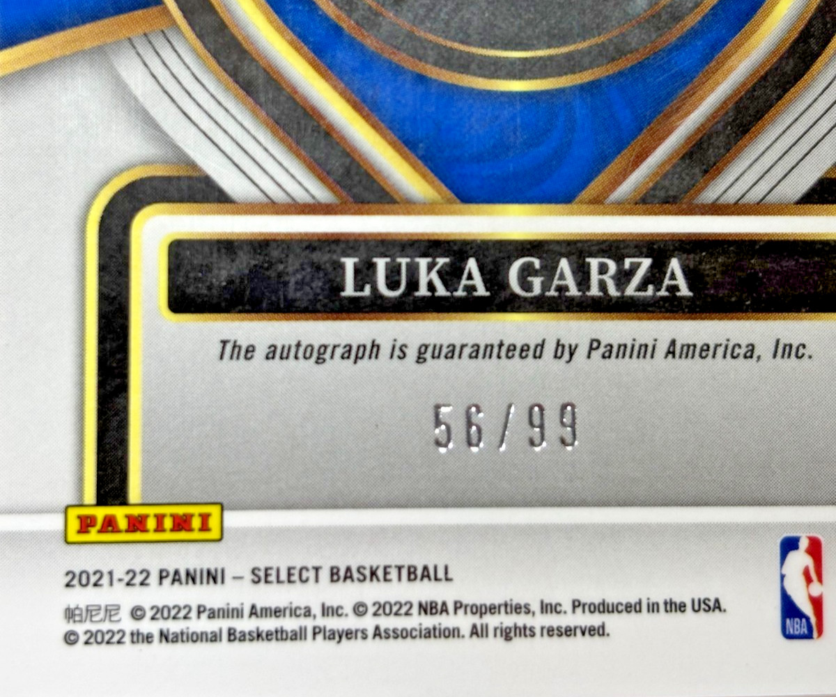 2021-22 Panini Select Luka Garza Rookie Signatures Auto Neon Green /99 PSA 9 RC view 3