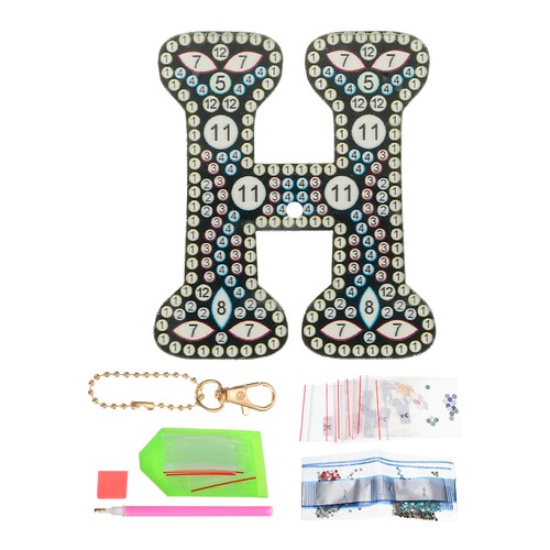 Diamond Art Keychains, 1 PCS Diamond Art Painting Letters Keychains, H ...