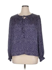 Collective Concepts Women Blue 3/4 Sleeve Blouse XL