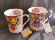 New with Tag Queens Fine Bone China "Covent Garden" Pattern Mugs, Set of 2