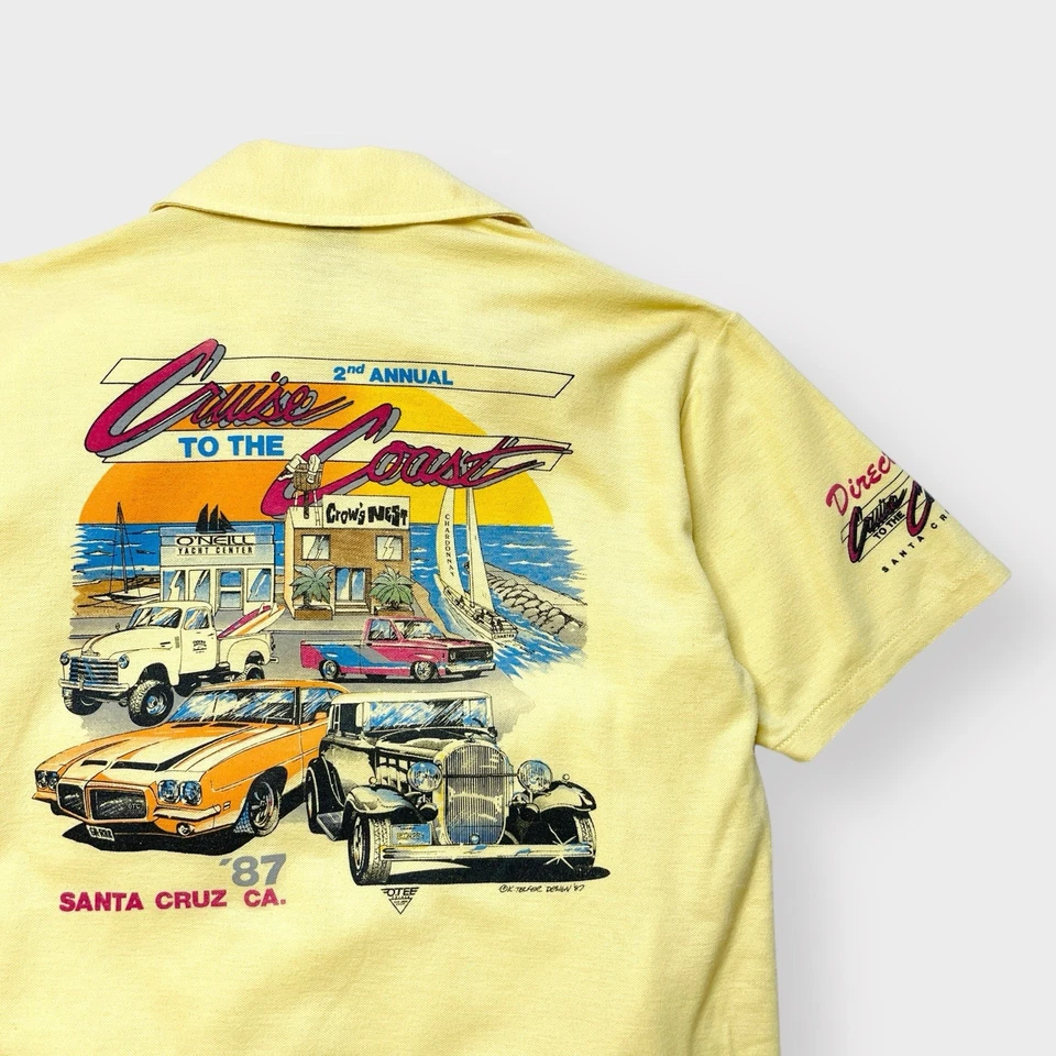 Vtg 1987 Cruise Coast Shirt, K. Telfer, O'Neill Surf Santa Cruz Hot Rod O. Tee L - Image 3 of 4