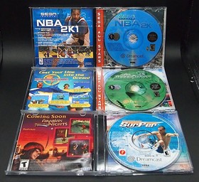 Sega Dreamcast 3 Game Lot NBA 2K Bass Fishing Championship Surfer
