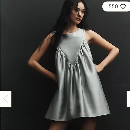 NWT Anthropologie Mare Mare x Anthropologie Satin Mini Swing Dress Size S