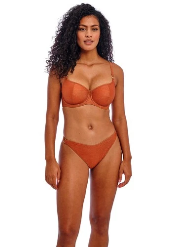 FREYA ARIZONA WAVE GOLDEN UNDERWIRE SWEETHEART BIKINI TOP & HIGH BRIEF 30F / 8F