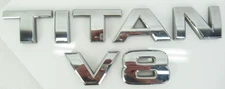 NISSAN TITAN V8 FRONT DOOR TAILGATE EMBLEM LETTER BADGE NAMEPLATE CHROME 04-15