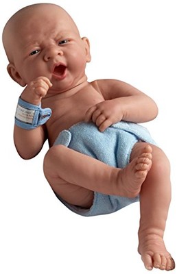 JC Toys 18504 La Newborn First Yawn 15-inch Real Boy Vinyl Doll