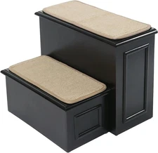 Dog Cat Steps Stairs for Bed Couch Gen7Pets Deluxe 2 Step Wood Stairs w/Storage