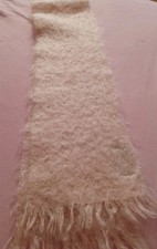 Rosa Schal 70% Mohair 30% Wolle - 140x18cm Groß  - Plüschig