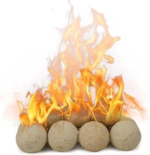 Skyflame 2-inch Ceramic Fire Balls, Set of 15 Round Fire Stones Set