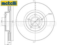 2X Bremsscheibe Metelli 23-0687C 2 Bremsscheiben Vorderachse Vorne