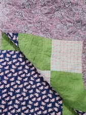 Project Linus Handmade Quilt Lap Security Blanket Baby Child Pigs Floral Paisley