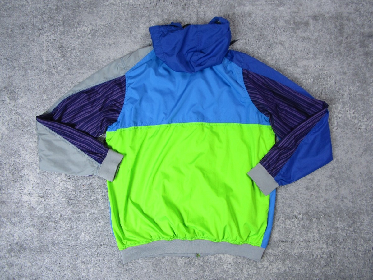 Alab Clothing Jacket Mens Medium Hooded Windbreaker Colorblock