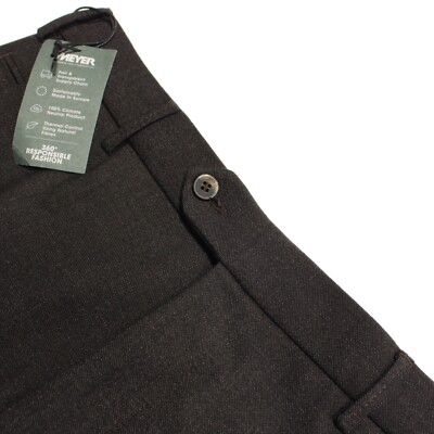 Meyer NWT Chinos / Casual Pants Size 50 34 US In Solid Brown Cotton Blend