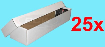 25 BCW 800 COUNT 2-PIECE CARDBOARD CARD STORAGE BOXES LID Trading Sports Case