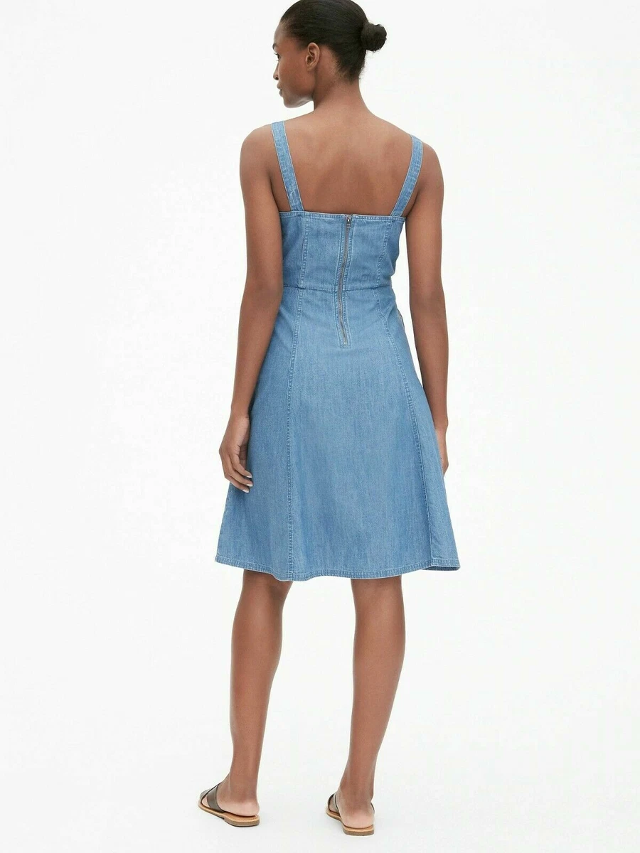 Gap denim apron dress cheap