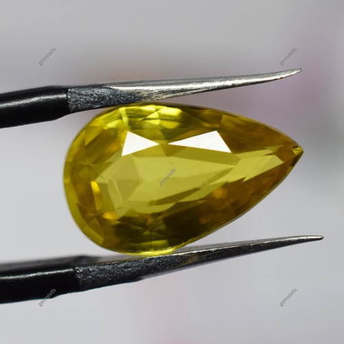 6.30 Ct Natural YELLOW Sapphire Pear Cut CERTIFIED Beautiful Loose Gemstone - Picture 6 of 13