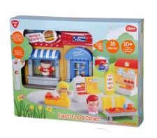 PlayGo Toys Fast Food Diner 16 Pc Play Set 10 Songs Sounds  Phrases 18 Months