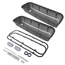 3-1116 Tall Finned Valve Covers Black Gasket For Chevy Big Block 427 454 502