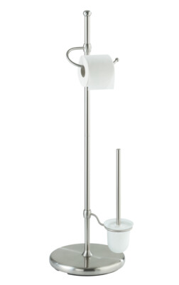 WENKO Stand WC Garnitur Toiletten Bürsten Halter Papier Rollen ADIAMO Glas Bad