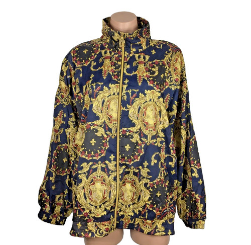Pierre Cardin, Vtg 80s 90s Pierre Cardin Hip Hop Cc Chains Bomber all over print jacket L