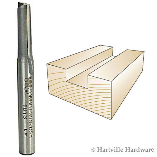Whiteside #1013 Carbide Tip - Straight Two Flute 1/4" Shank Router Bit